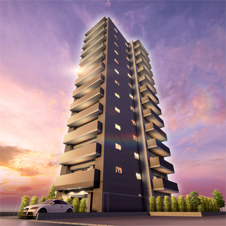 Shared facilities.  [Exterior - Rendering] Historic facade of harmony in the city average is, Wearing an elegant atmosphere, Also to come and go people, Elegant design moving gently to live people. Plays a harmony of up to stunning the evolution and history. ( ※ Which was raised drawn based on drawing, In fact a slightly different.  ※ Around building, Facilities and the like, we have omitted.  ※ It should be noted, Planting does not indicate the status of a particular season. or, Tree species of planting, About the size has become a undetermined, It does not grow to about Rendering at the time of completion.  ※ Toy, etc. are omitted for clarity)