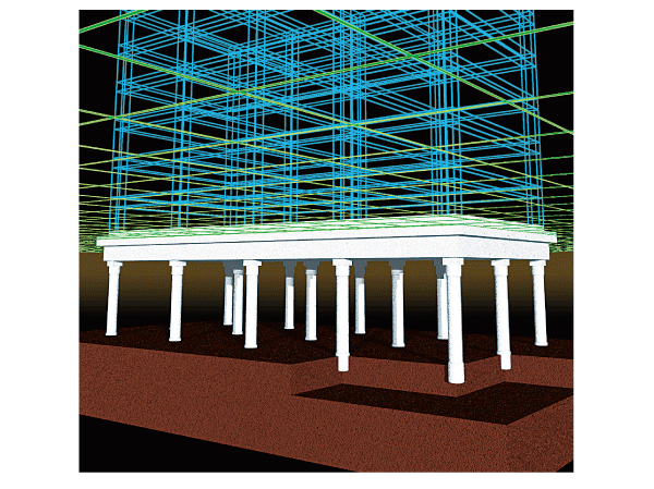 Building structure.  [Basic structure in consideration for earthquake resistance] Basic structure is adopted pile foundation. Stable underground structure has been implemented strongly to sway. Pile structure is driving a "nine of the pile" of about 28m to the ground. (Conceptual diagram)