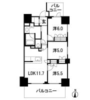 Floor: 3LDK, occupied area: 65 sq m, Price: 28,700,000 yen, now on sale