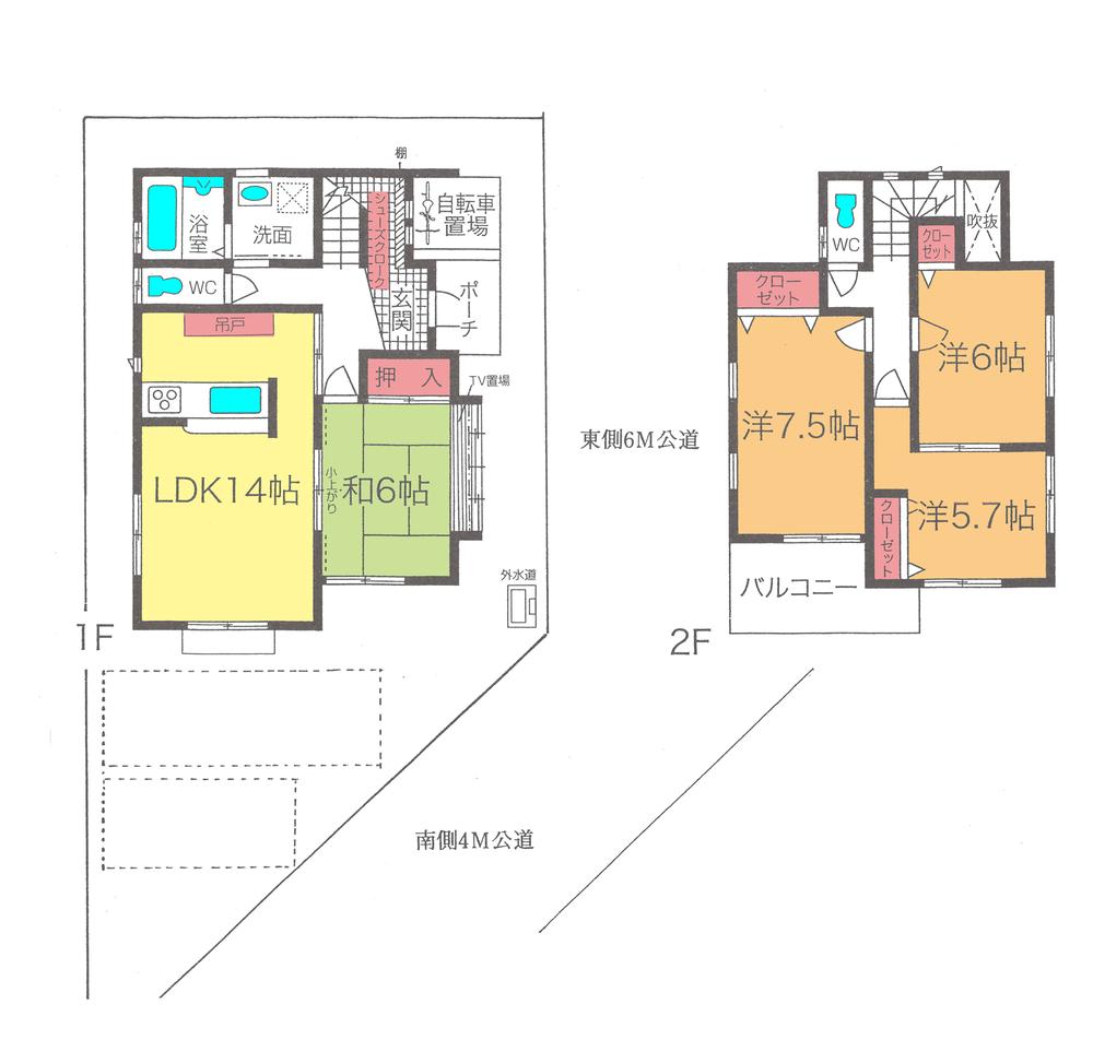 Floor plan. 23.8 million yen, 4LDK, Land area 118.94 sq m , Building area 95.09 sq m floor plan