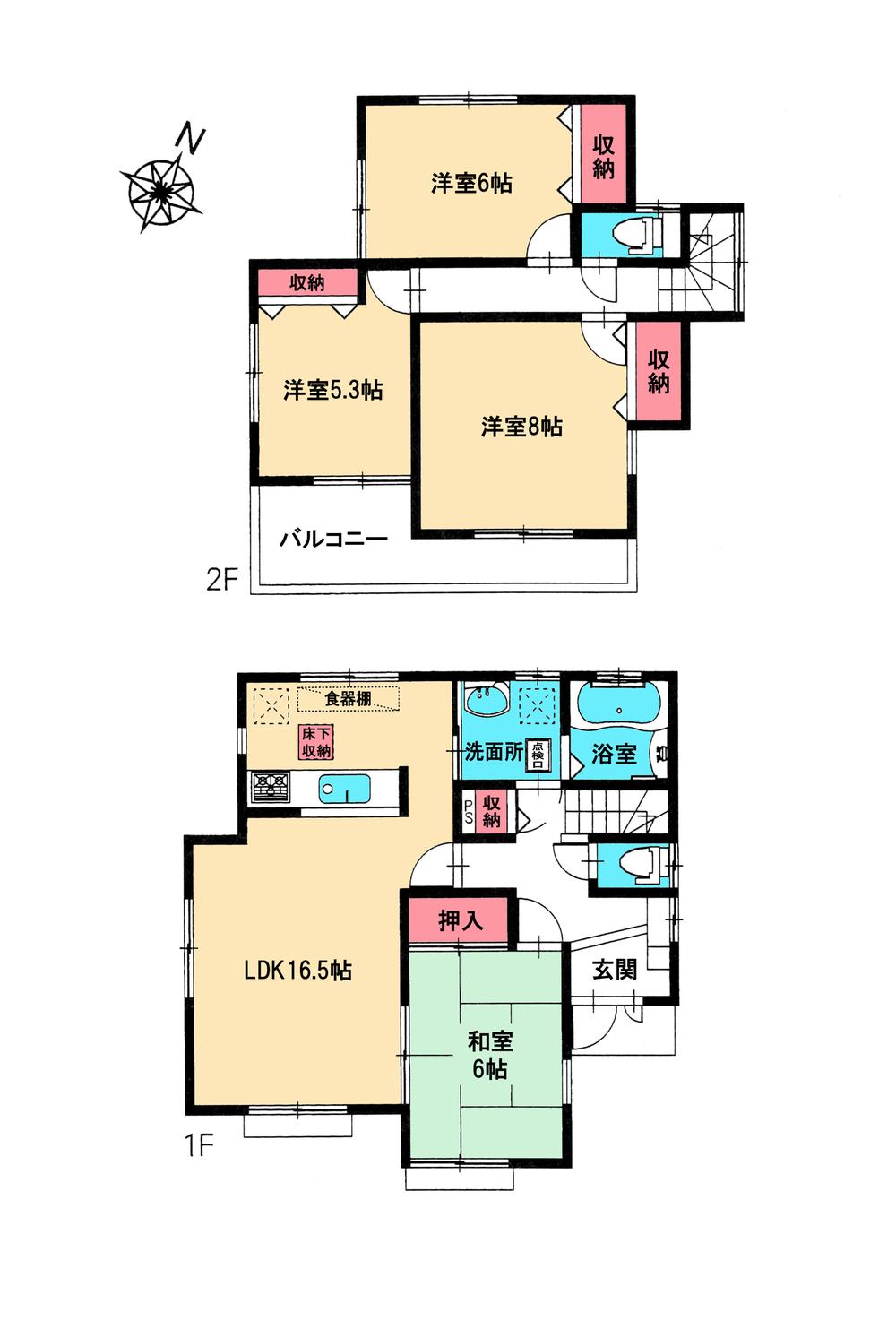 Floor plan. 33,800,000 yen, 4LDK, Land area 176.03 sq m , Building area 100.19 sq m