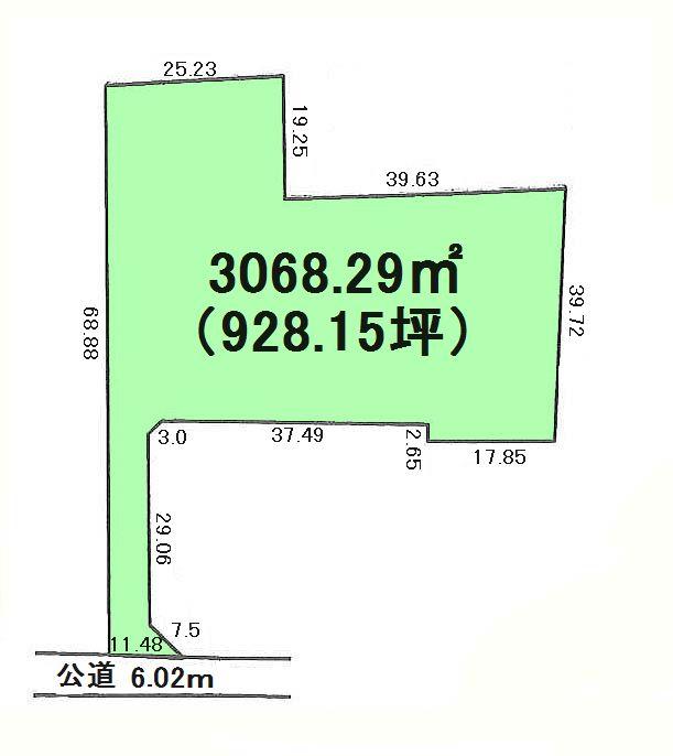 Compartment figure. Land price 46,400,000 yen, Land area 3,068.29 sq m
