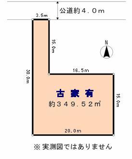 Compartment figure. Land price 50 million yen, Land area 349.52 sq m
