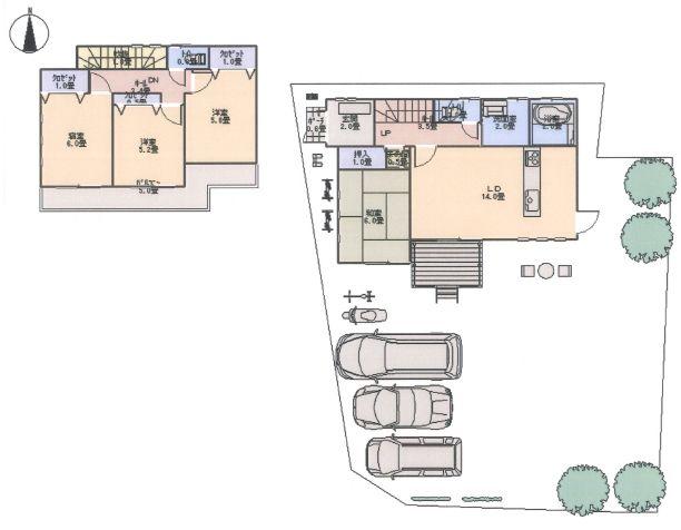 Compartment view + building plan example. Building plan example, Land price 13.8 million yen, Land area 200.1 sq m , Building price 14 million yen, Building area 95.9 sq m (about 29 square meters) ■ Land and buildings total 27,800,000 yen (tax included) You can architecture in your favorite floor plan.