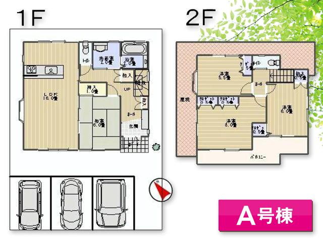 Floor plan. (A Building), Price 29,800,000 yen, 4LDK, Land area 144.39 sq m , Building area 99.36 sq m