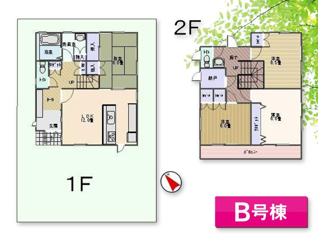 Floor plan. (B Building), Price 28,300,000 yen, 4LDK+S, Land area 132.29 sq m , Building area 101.02 sq m
