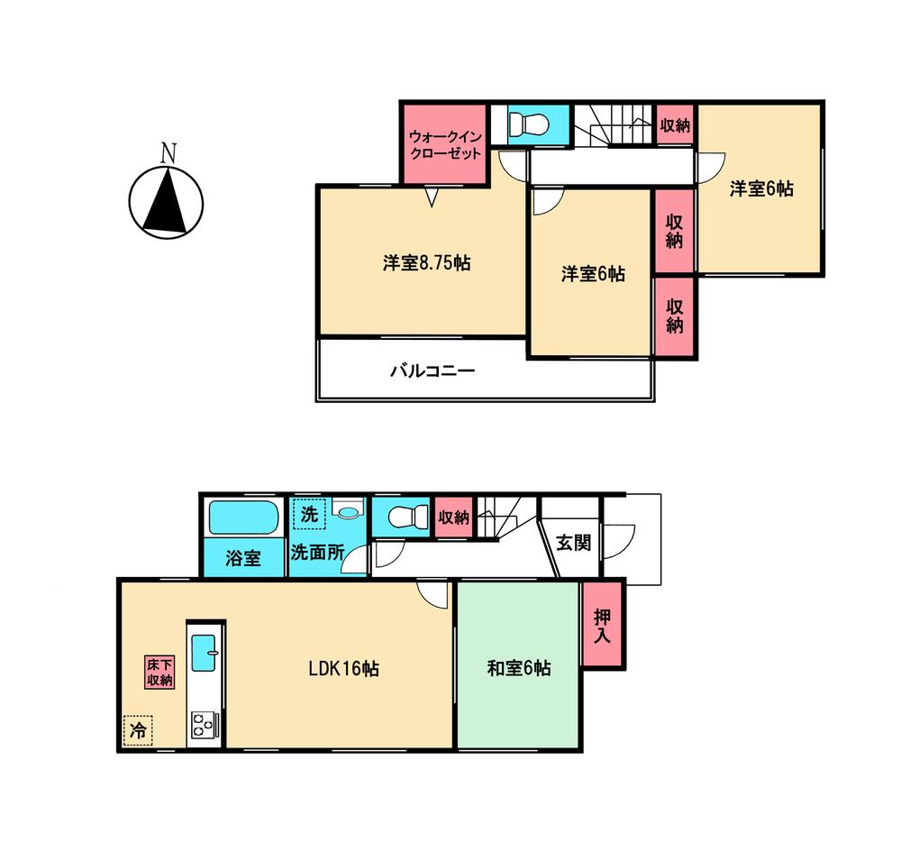 Floor plan. 27.3 million yen, 4LDK, Land area 200.09 sq m , Building area 103.09 sq m