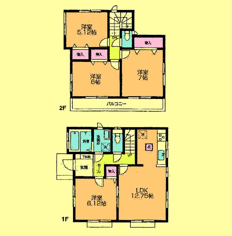 Floor plan. 18.5 million yen, 4LDK, Land area 123.77 sq m , Building area 87.97 sq m located view in addition to this, It will be provided by the hope of design books, such as layout. 