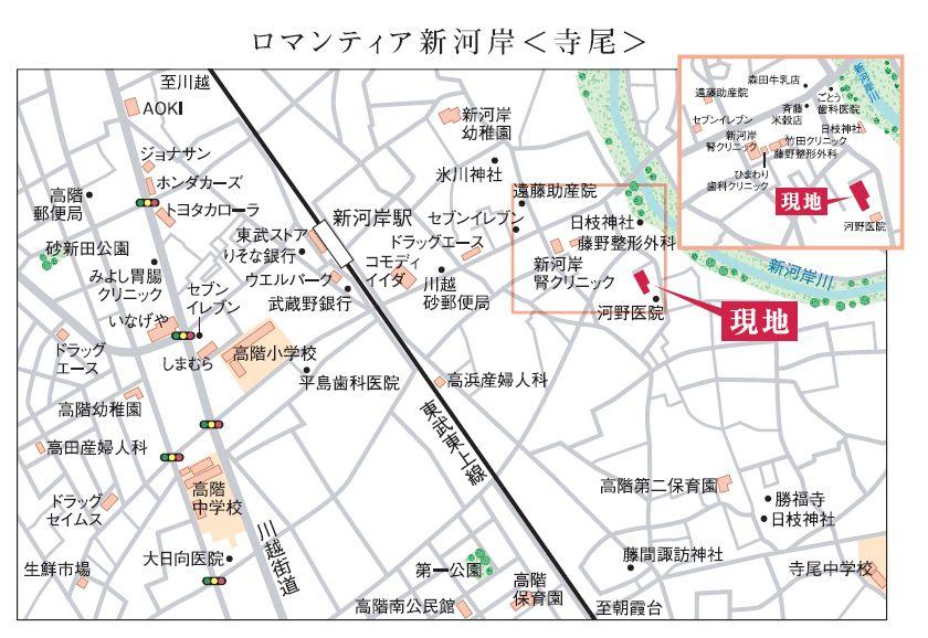 Local guide map. Shingashigawa wrapped in soft water and rich green. Calm area that is feeling its babbling ・ Town full of clear of all 6 House in Terao is born.