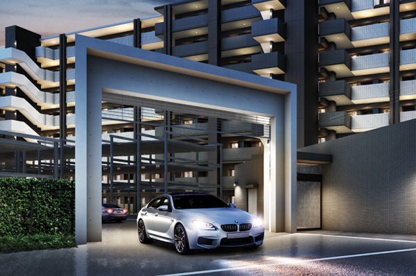 Is car firmly protected while ensuring the view from the outside also safe in terms of security / Grill shutter gate Rendering