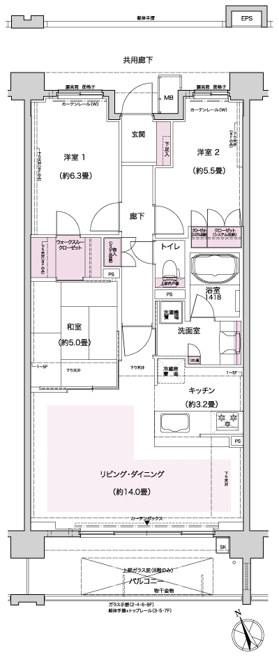 Floor: 3LDK, occupied area: 75.37 sq m