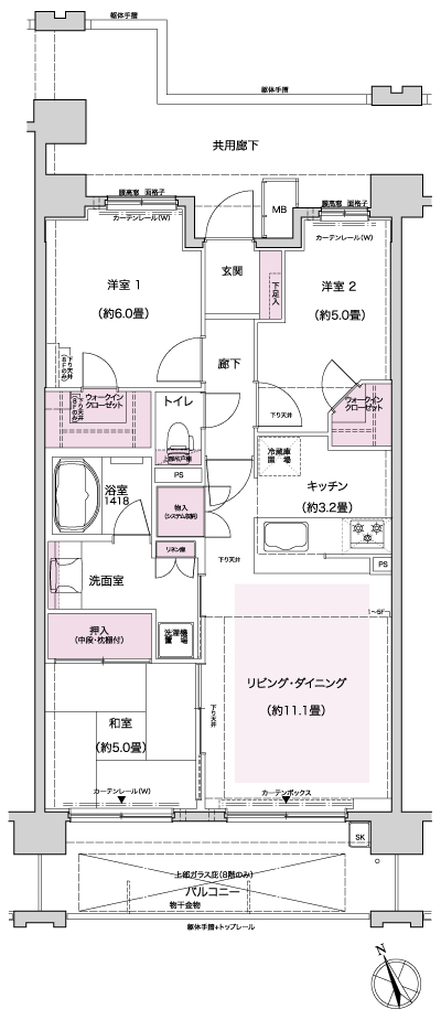 Floor: 3LDK, occupied area: 70.46 sq m