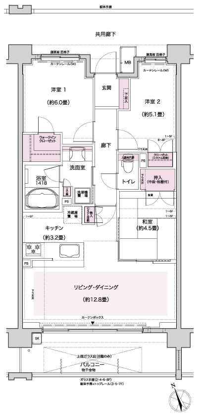 Floor: 3LDK, occupied area: 70.64 sq m