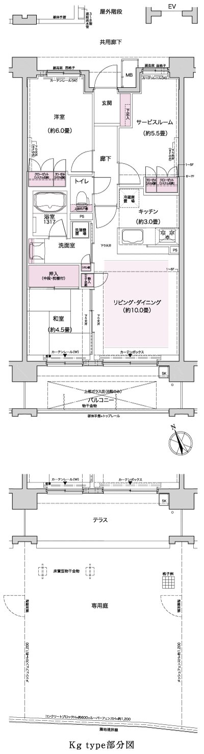 Floor: 2LDK + S, the occupied area: 65.03 sq m