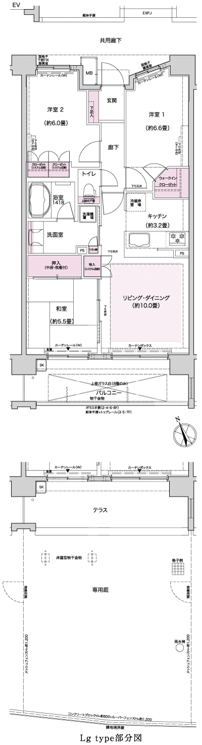 Floor: 3LDK, occupied area: 70.82 sq m