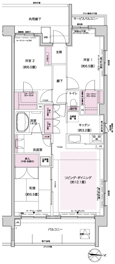 Floor: 3LDK, occupied area: 76.23 sq m