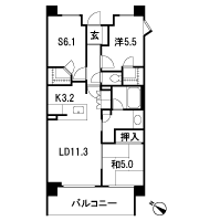 Floor: 2LDK + S, the occupied area: 71.74 sq m
