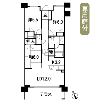 Floor: 3LDK, occupied area: 75.55 sq m