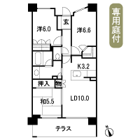 Floor: 3LDK, occupied area: 70.82 sq m
