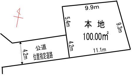 Compartment figure. Land price 7.5 million yen, Land area 100 sq m