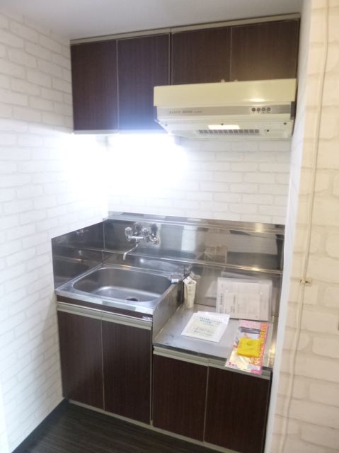 Kitchen. Two-burner gas stove will be installed.