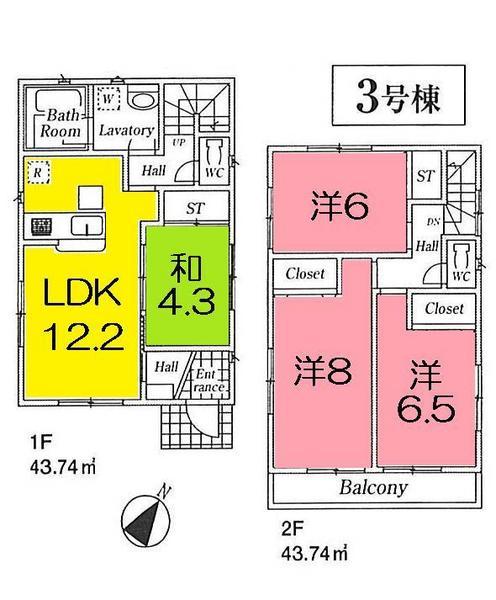 Floor plan. 27,800,000 yen, 4LDK, Land area 100.05 sq m , Building area 94.77 sq m