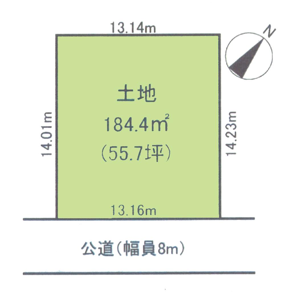 Compartment figure. Land price 17.8 million yen, Land area 184.41 sq m compartment view