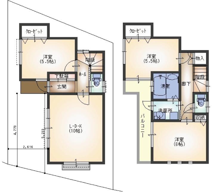 Floor plan. 19.9 million yen, 3LDK, Land area 70.63 sq m , Building area 69.56 sq m