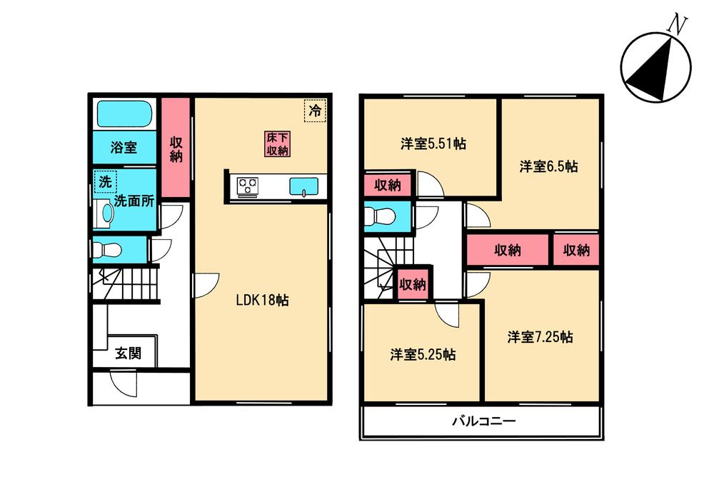 Floor plan. 27,800,000 yen, 4LDK, Land area 131.31 sq m , Building area 101.85 sq m
