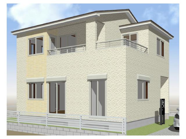Rendering (appearance). Actual color in those Kakiokoshi based on the drawings ・ Outdoor facility ・ Different from the planting. Landscapes is an image. 