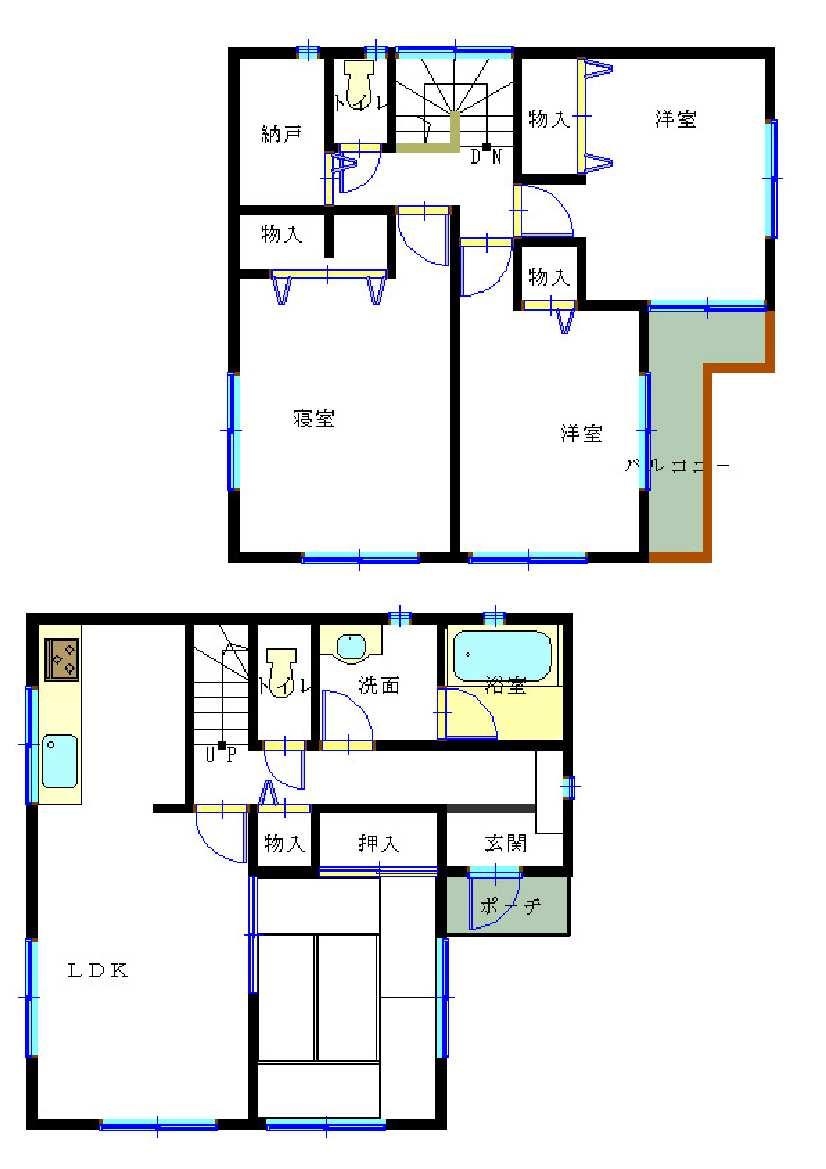 Floor plan. 28.8 million yen, 4LDK + S (storeroom), Land area 128.24 sq m , Building area 96.79 sq m