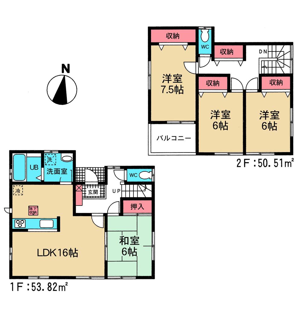 Floor plan. 22,800,000 yen, 4LDK, Land area 132.09 sq m , Building area 104.33 sq m
