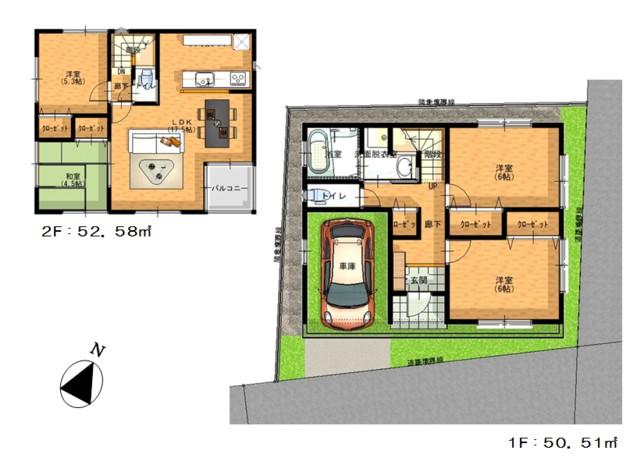 Floor plan. 31,800,000 yen, 4LDK, Land area 80.86 sq m , Family conversation momentum while cooking because the building area 103.09 sq m face-to-face kitchen.