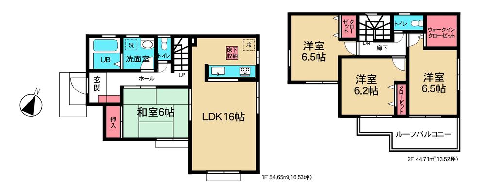 Floor plan. 16.8 million yen, 4LDK, Land area 133.76 sq m , Building area 99.36 sq m