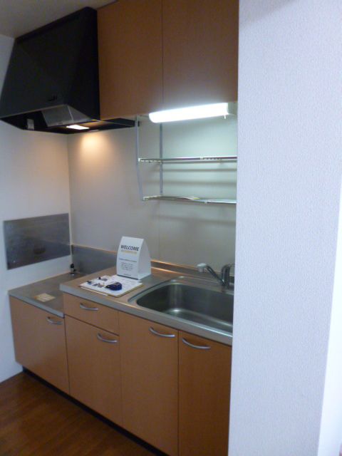 Kitchen. There are also storage space on top of the kitchen.