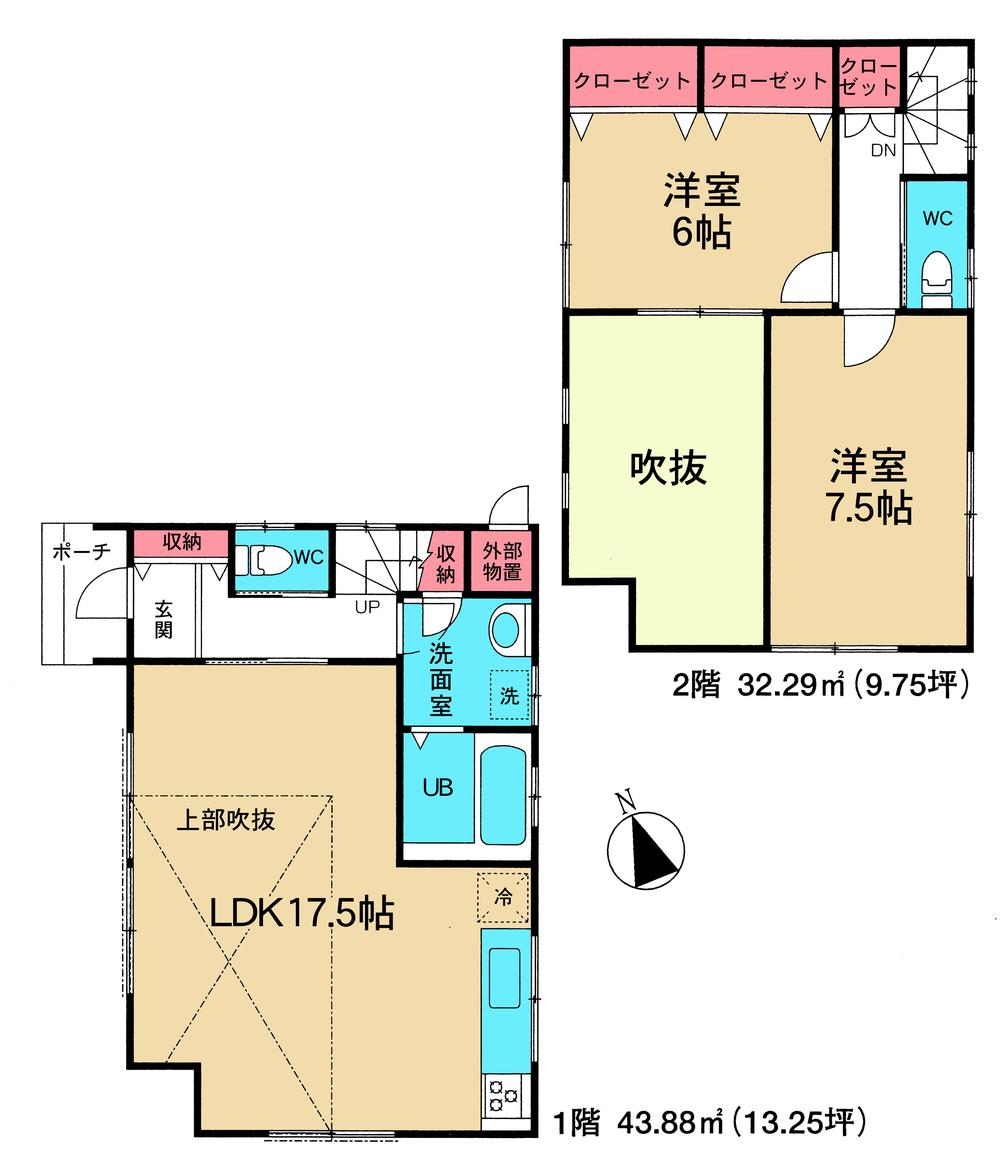 Floor plan. 23.8 million yen, 2LDK, Land area 95.23 sq m , Building area 76.17 sq m