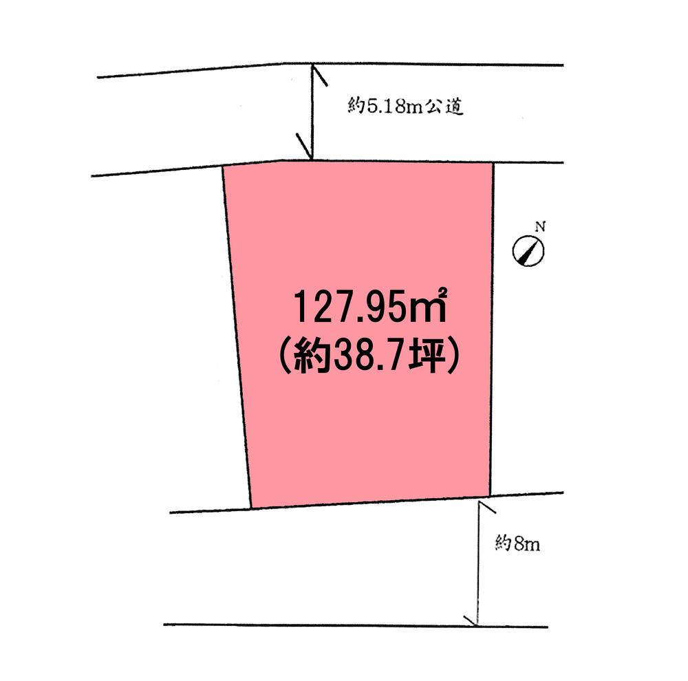 Compartment figure. Land price 14.8 million yen, Land area 127.95 sq m