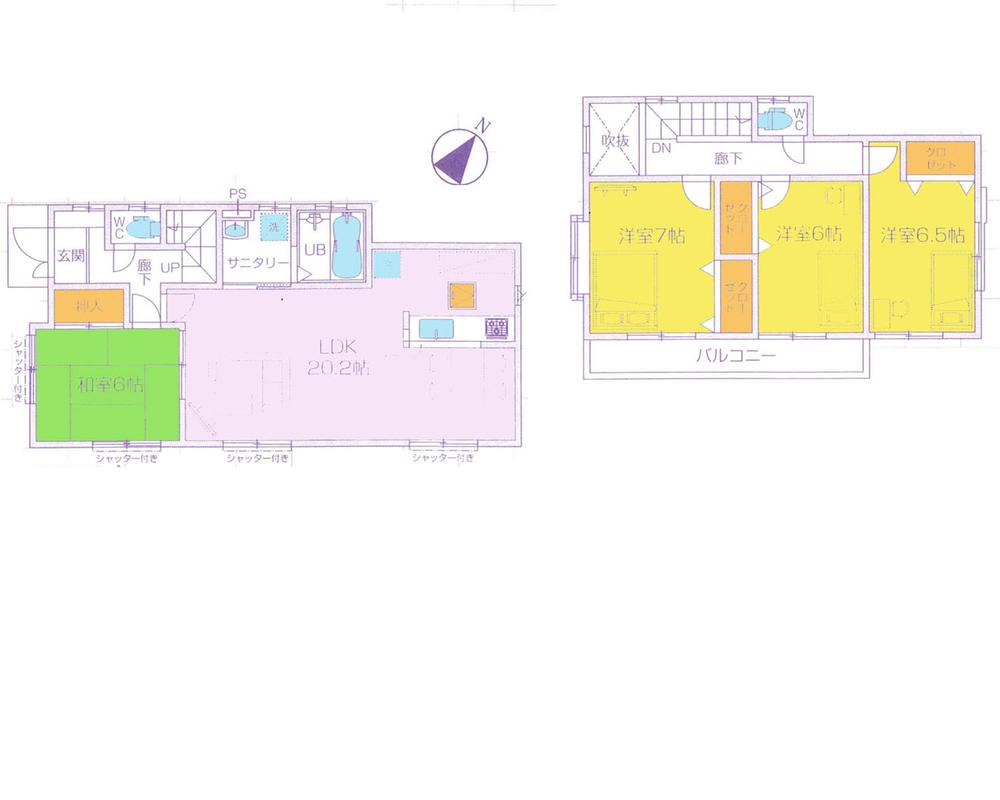 Floor plan. 21,800,000 yen, 4LDK, Land area 228.84 sq m , Building area 105.98 sq m
