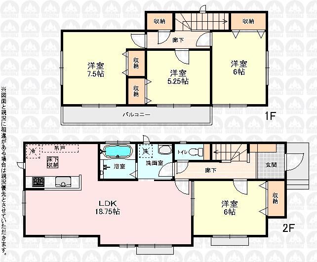 Floor plan. 21 million yen, 4LDK, Land area 135 sq m , Building area 101.01 sq m
