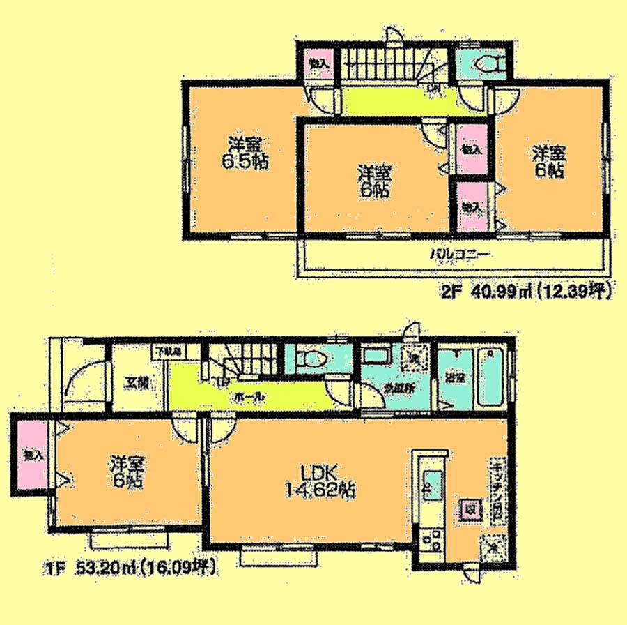 Floor plan. 21.5 million yen, 4LDK, Land area 124.38 sq m , Building area 94.19 sq m located view in addition to this, It will be provided by the hope of design books, such as layout.
