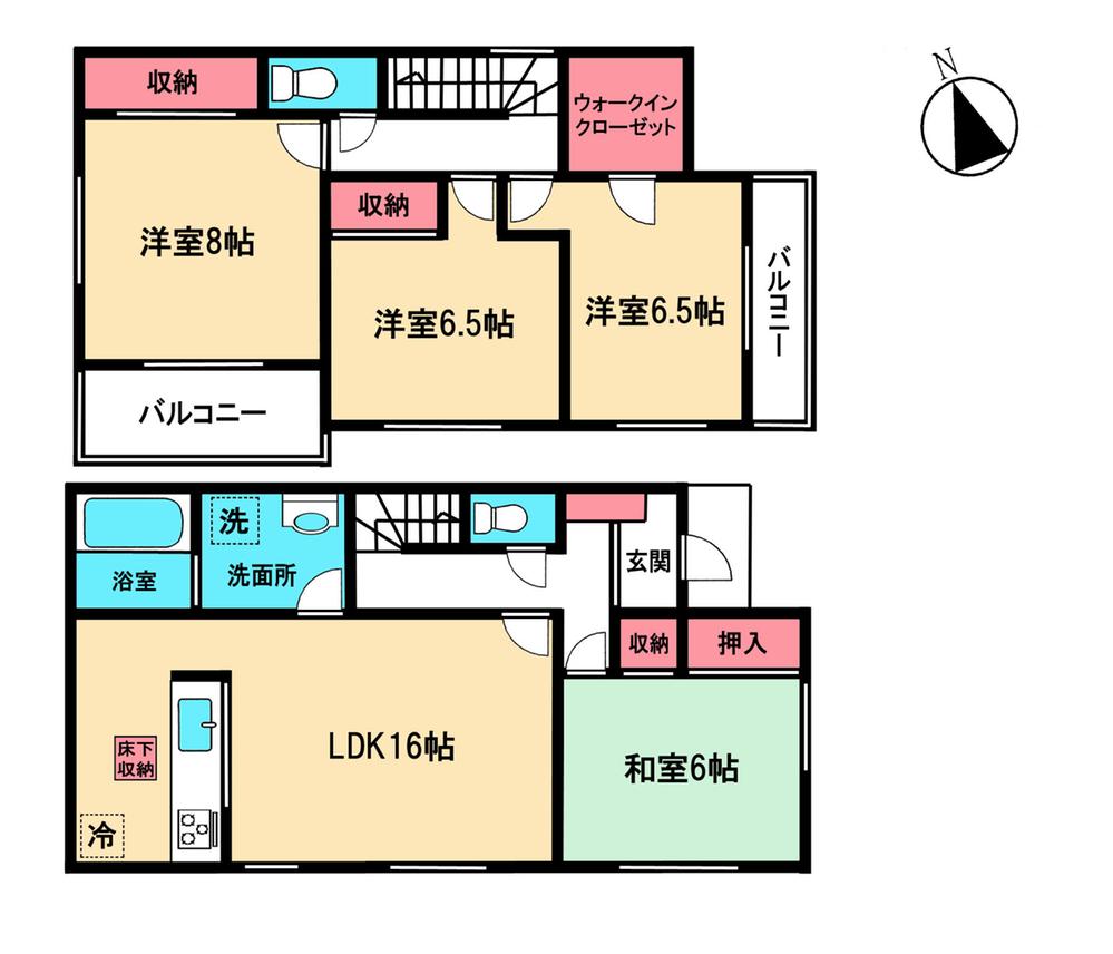 Floor plan. 34,800,000 yen, 4LDK, Land area 170.26 sq m , Building area 105.99 sq m