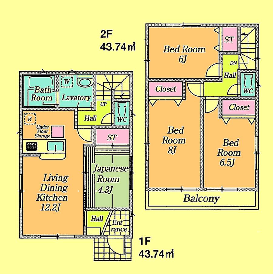 Floor plan. Price 23.8 million yen, 4LDK, Land area 105.72 sq m , Building area 87.48 sq m