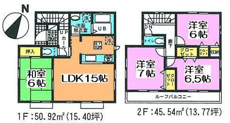 Floor plan. (1 Building), Price 25,800,000 yen, 4LDK, Land area 100.68 sq m , Building area 96.46 sq m