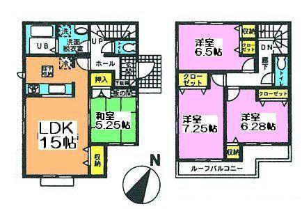 Floor plan. (4 Building), Price 29,800,000 yen, 4LDK, Land area 100.1 sq m , Building area 98.53 sq m