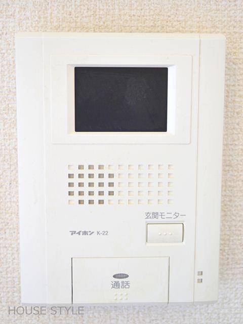 Security. Pat security with a TV monitor Hong