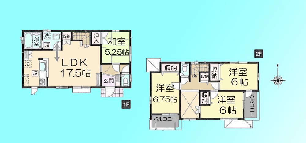 Floor plan. 32,900,000 yen, 4LDK, Land area 108.2 sq m , Building area 98.53 sq m