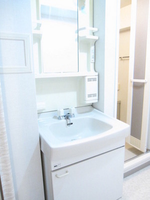 Washroom. Storage rack is useful Dresser