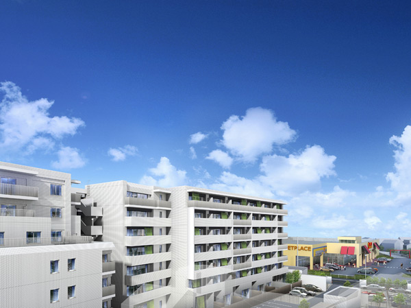 Shared facilities.  [appearance] Before Yaoko Co., Ltd. Kawaguchi Asahi shops of the eye ・ 1-minute walk will be born with the location high (about 40m) and convenience.  ※ Rendering posted below, Which was raised to draw based on the drawings of the grounds of the property, In fact a slightly different. Planting, Particular season ・ Those drawn on the assumption the state at the time of your move does not have a. Also, It has been omitted on the representation with regard to the appearance of the equipment, etc.. Vehicle and balcony of the green curtain, Private garden in the planting is an image.