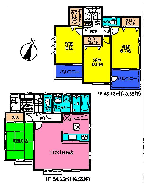Floor plan. (1 Building), Price 25,800,000 yen, 4LDK, Land area 120.09 sq m , Building area 99.78 sq m