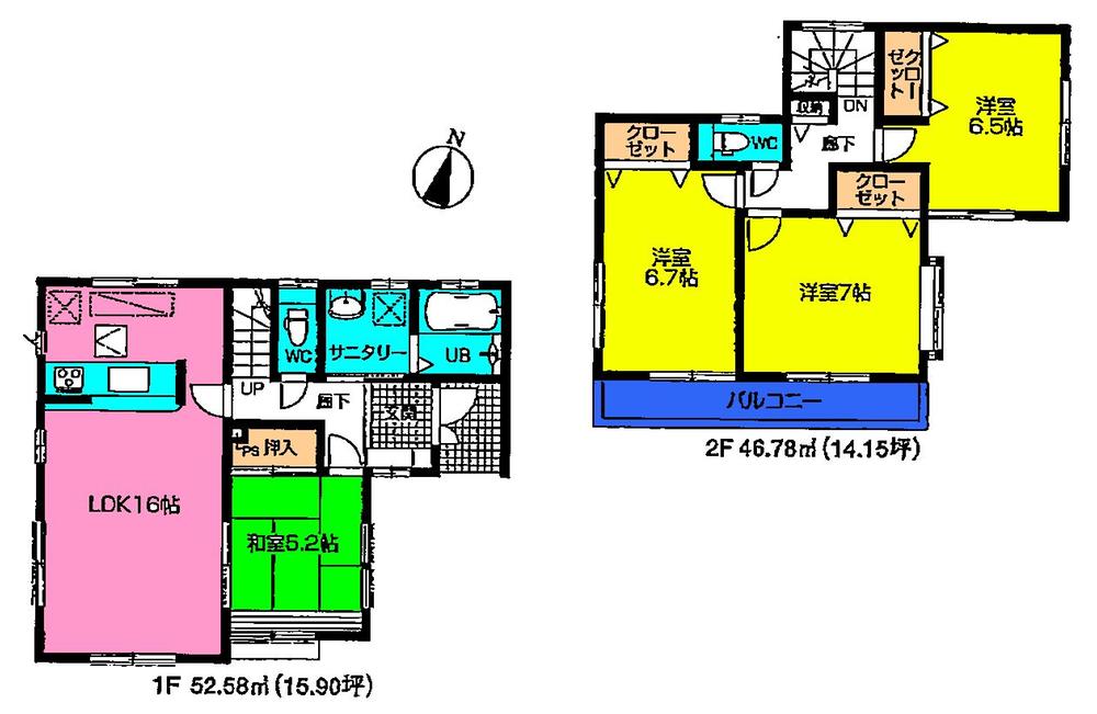 Floor plan. (5 Building), Price 26,800,000 yen, 4LDK, Land area 110.09 sq m , Building area 99.36 sq m